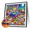 Fille et chats-perceuse ronde peinture diamant-40*40cm