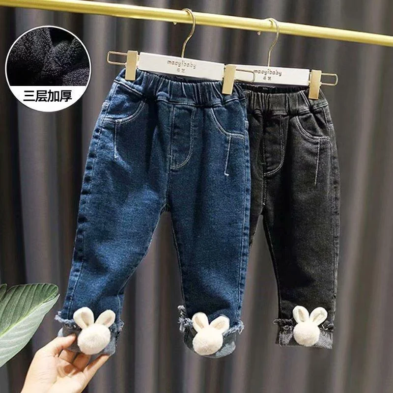 Baby Girls Jeans Lace Jeans Pants For Girls Elastic Waist Kids Jeans spring Autumn Novelty Clothes For Infant Girls Trousers&nbsp;