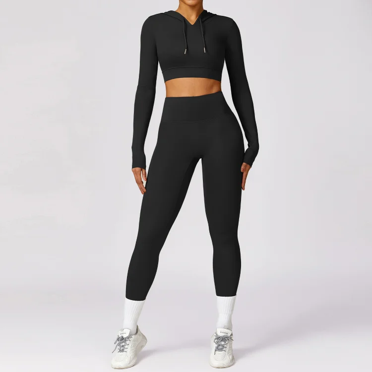 PASUXI Seamless Activewear Fitness Yoga Sports Long Sleeves Tops Scrunch Butt Leggings Workout Sets For Fitness Women huanwei