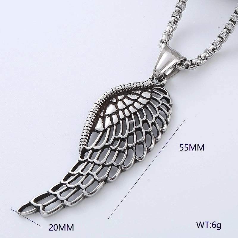 Streetwear Cool Style Wings 304 Stainless Steel No Inlaid Men'S Necklace Pendant