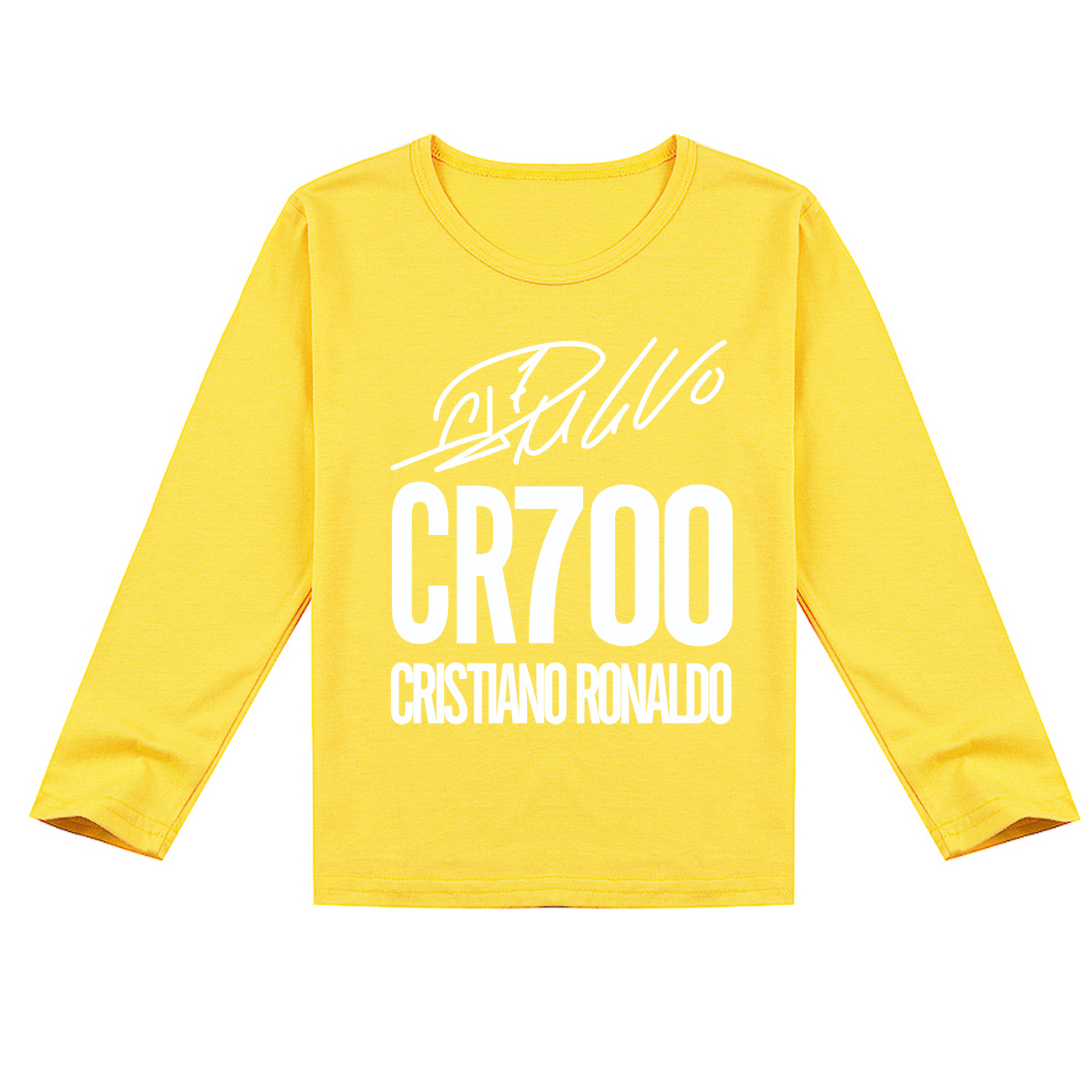 Mayoulove Cristiano Ronaldo Long Sleeve T-Shirt for Kids - Stylish & Trendy Soccer Fan Apparel for Boys & Girls-Mayoulove