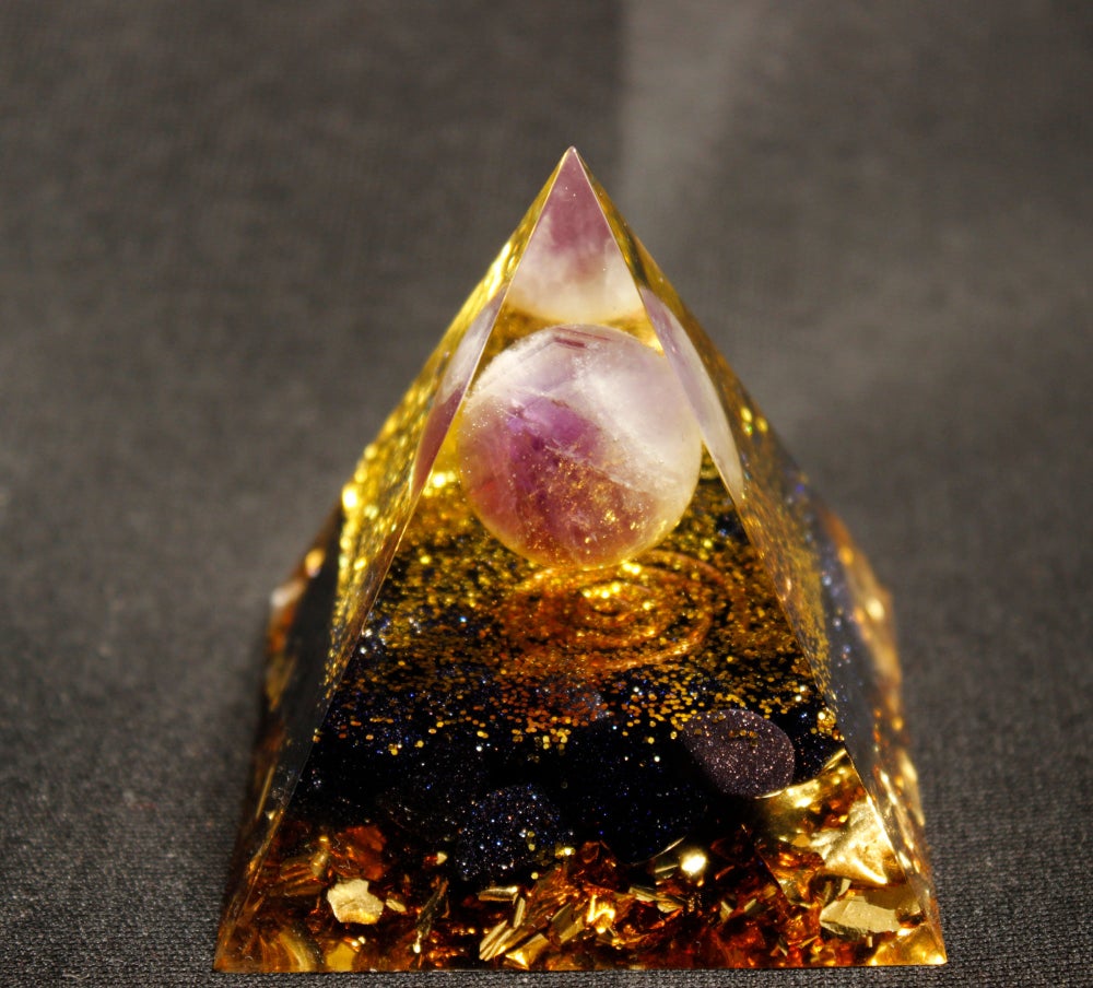 Orgone Pyramid Chakra - Blue sandstone-Gold, 501 Original
