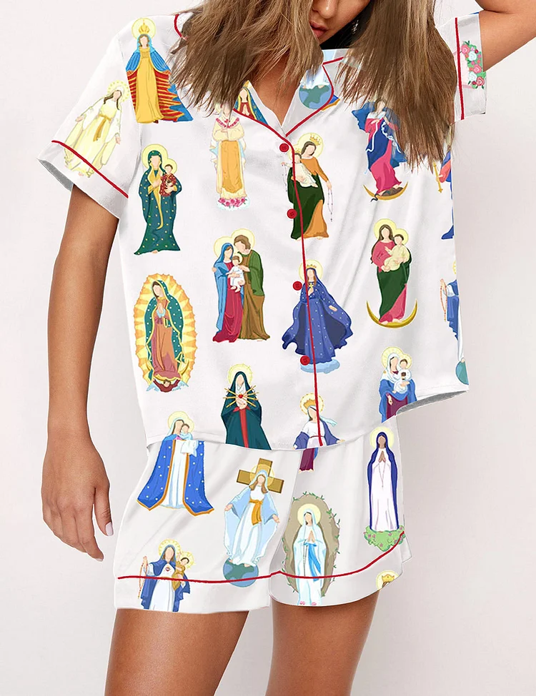 Women's Our Lady of Guadalupe Catholic Home  Pajama Set