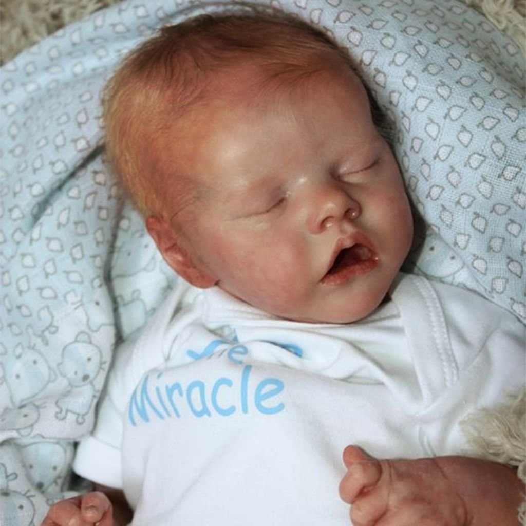 12" Lifelike Brown Hair Reborn Truly Newborn Soft Silicone Baby Boy Dolls Named Qundy