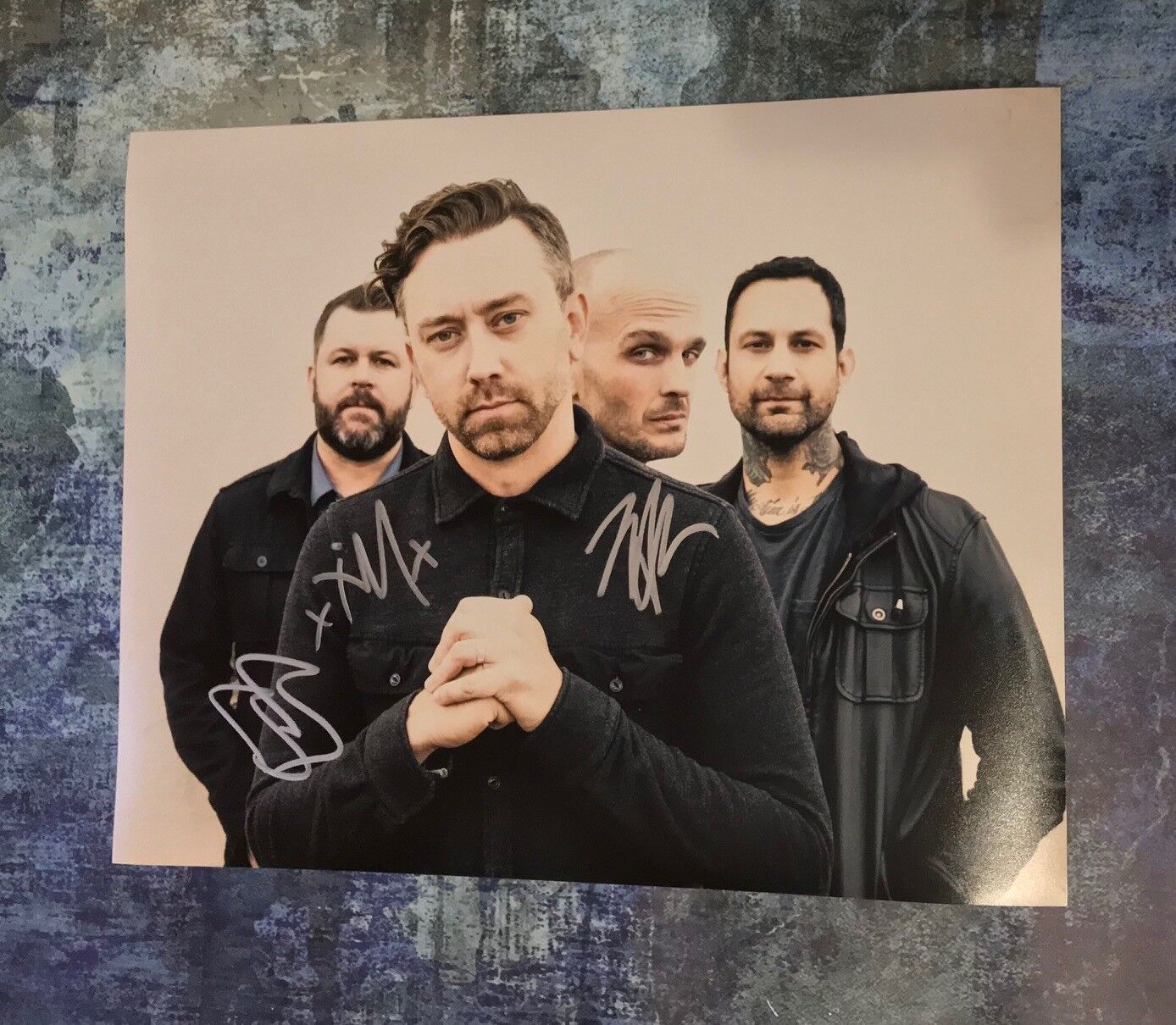 GFA Tim McIlrath x3 Band * RISE AGAINST * Signed 11x14 Photo Poster painting PROOF COA