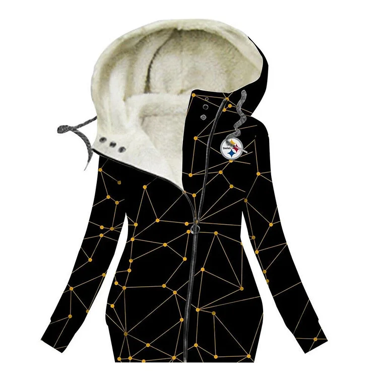 Pittsburgh Steelers
Women's Zip-Up Tunic Fleece Hoodie