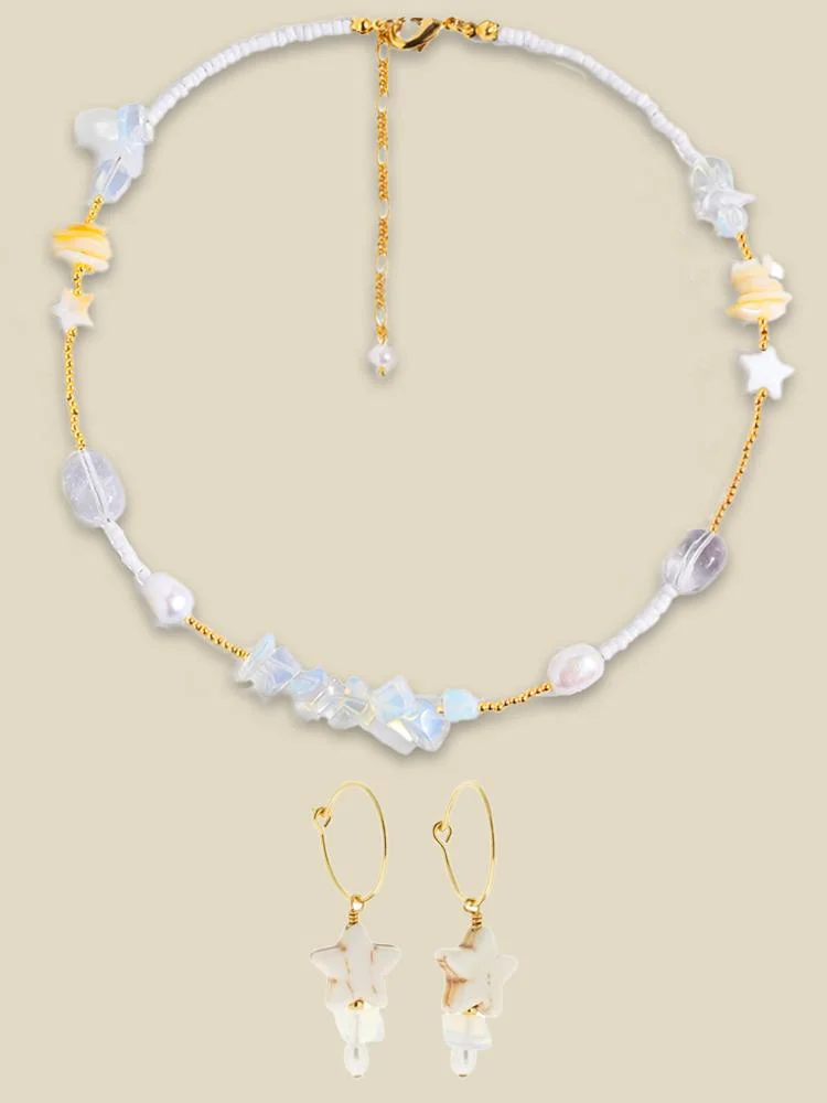 Nina Star Shell Pearl Two-piece Jewelry Set