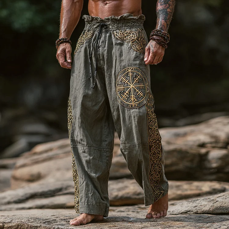 Men's Vegvisir Celtic Knot Art Bohemian Tribal Casual Pants
