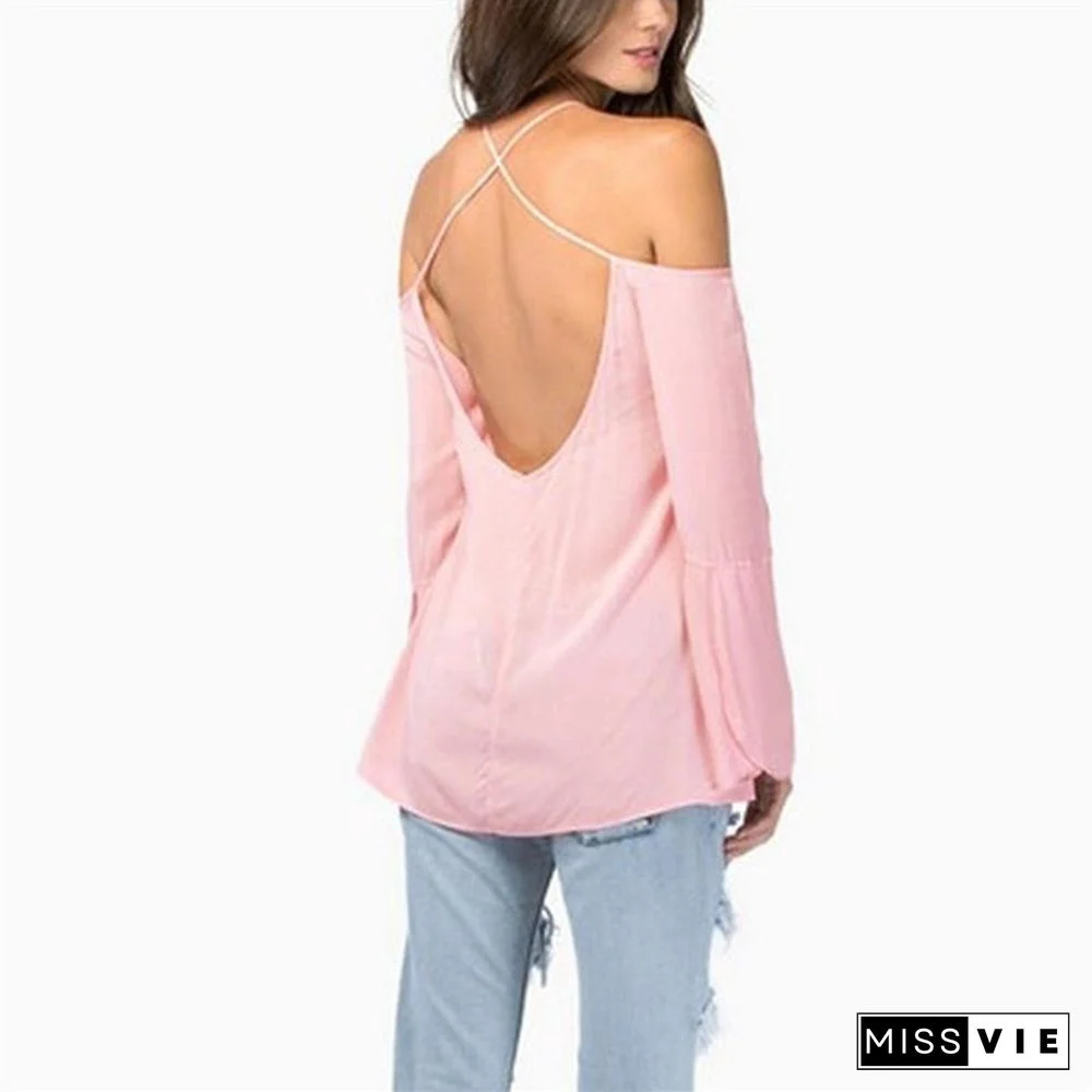 Women Summer Loose Casual Off-shoulder Chiffon Sleeveless Vest Shirt Tops Blouse