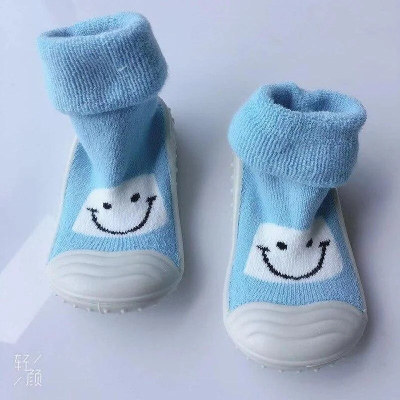 Autumn and Winter New Towel Thickening Children's Floor Socks Baby Baby Toddler Shoes Rubber Sole Cartoon Tube Socks