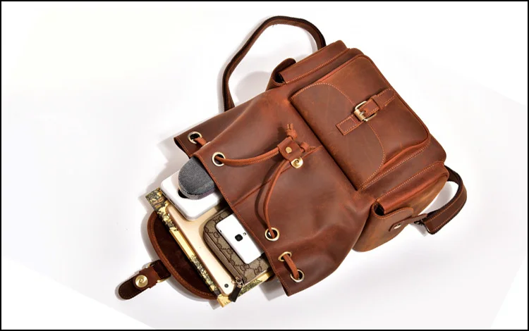 Handmade World Brown Vintage Leather Backpack Laptop Messenger Bag Rucksack Sling for Men Women