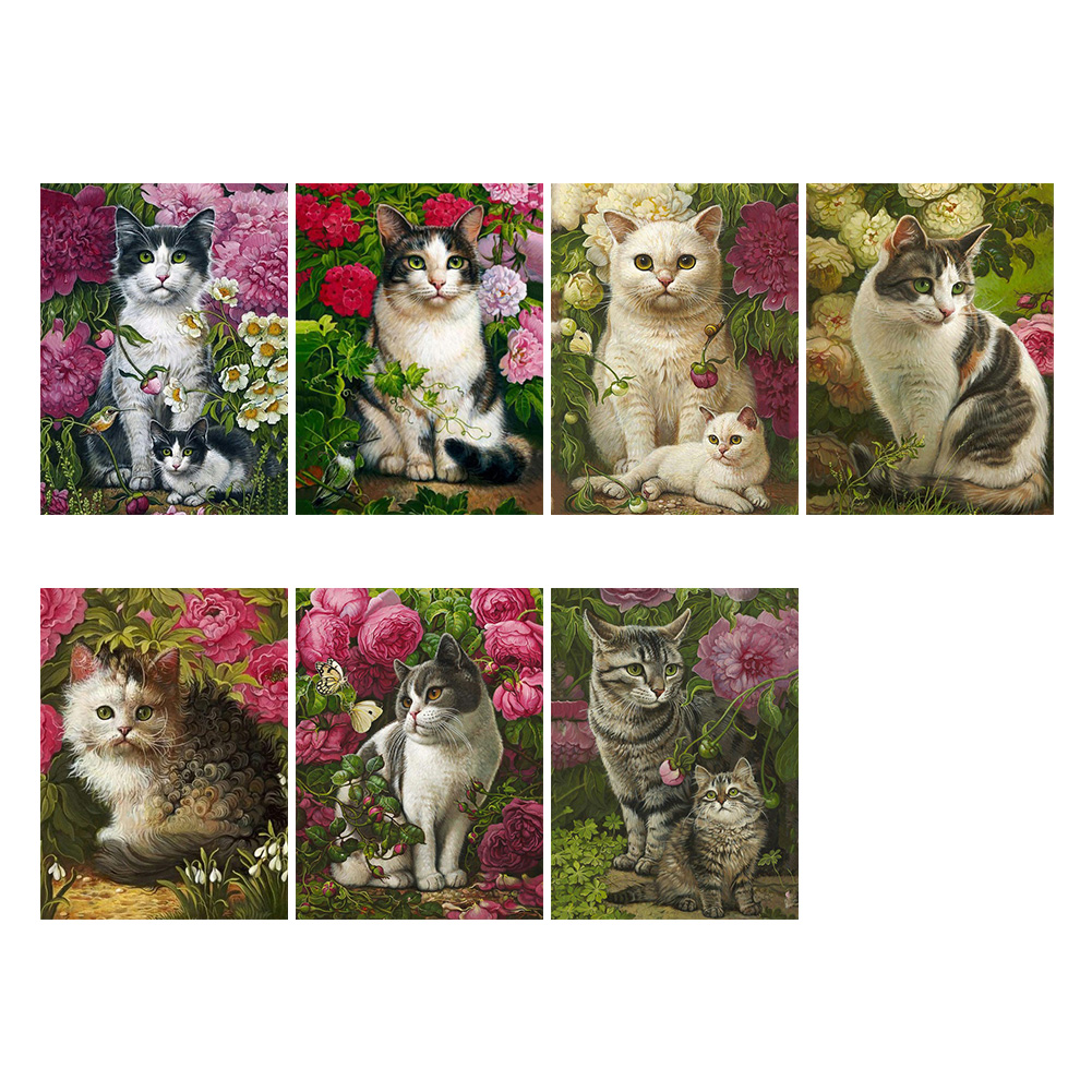 

Cat in Flowers - Round Drill Diamond Painting - 30*40CM, 02, 501 Original