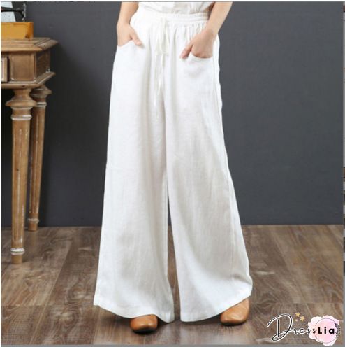 Plain Cotton Casual Pants