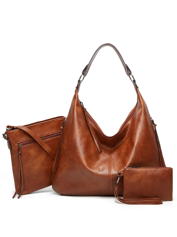 Soft Leather Utility Bags Set