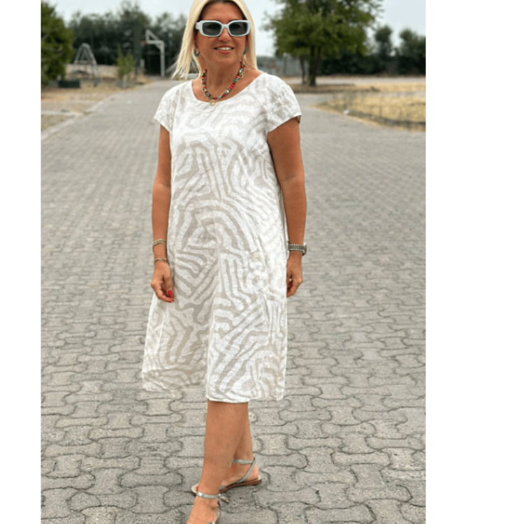Mature Women Plus Size Holiday Bohemian Leopard Print Floral Dress