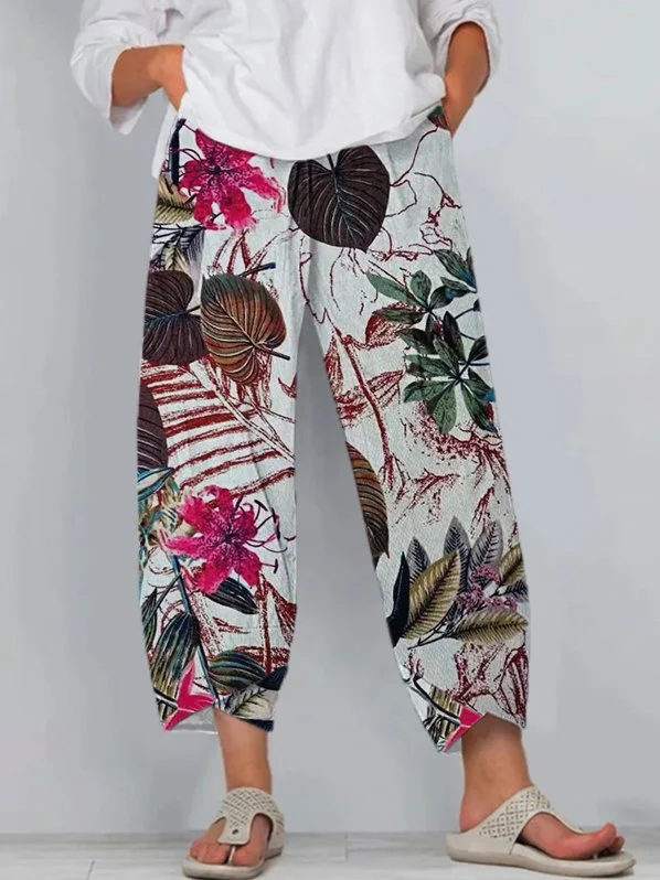 Women's Vintage Floral Print Lounge Pants