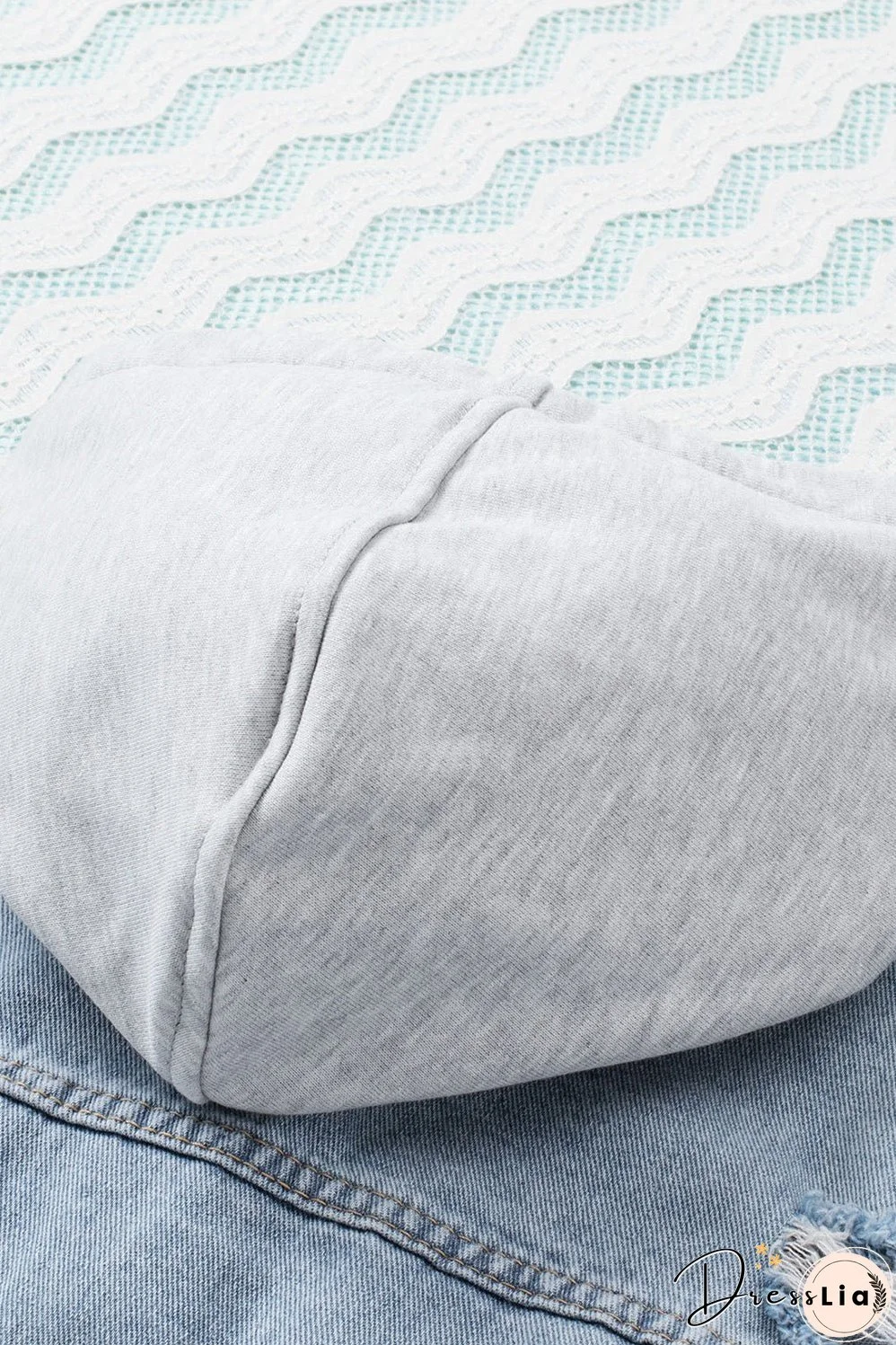 Button Closure Ripped Hooded Denim Jacket