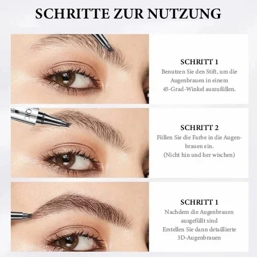 Hochqualitativer 3D wasserfester Microblading Augenbrauenstift mit 4 Gabelspitzen Tattoo Stift