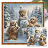 Golden Retriever Snowman-14CT Stamped Cross Stitch 40*40cm