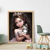 Little Princess And Cat-11CT Stamped Cross Stitch 40*50cm/15.75*19.69in