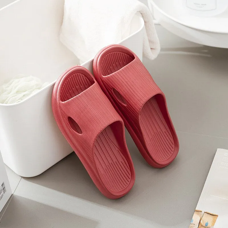 2021 Home Soft Slippers Ladies/men's Thick Bottom Slipper Women Indoor Bathroom Anti-slip Floor Slides Silent Slippers