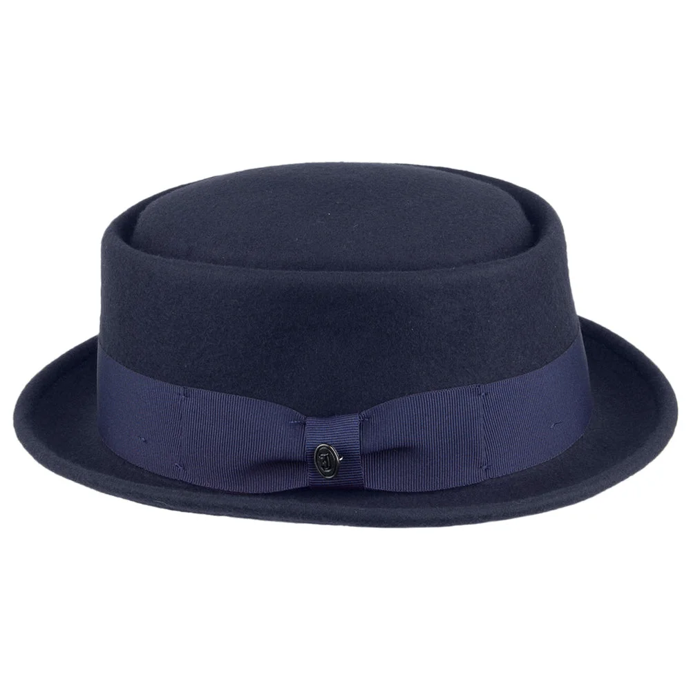 Jaxon & James Crushable Wool Pork Pie Hat Navy Wholesale Pack