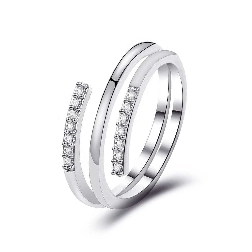 Snake Multi-Layered Ring Gold-Plated Zirconia