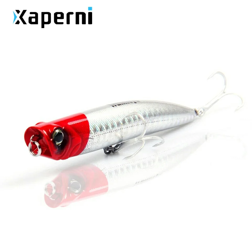 Retail,2017 hot model,A+ fishing lures,Xaperni fishing tackle bait magnet system inside popper,100mm&10g,floating,hard baits