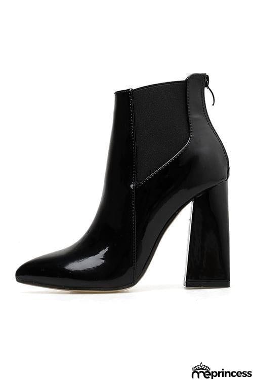 Patent PU High Heels Ankle Boots
