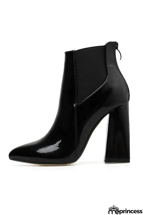Patent PU High Heels Ankle Boots