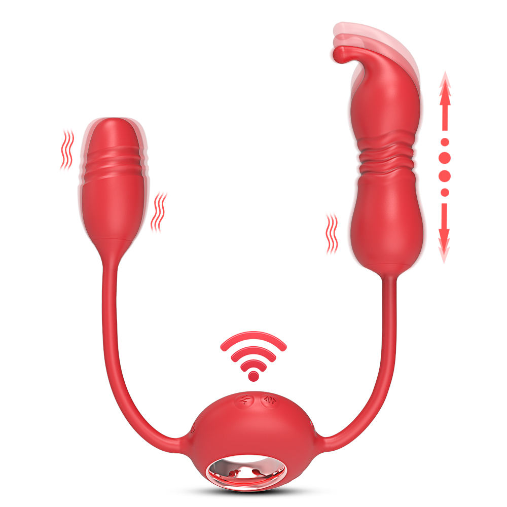 Remote Control Dual-use Thrusting Dildo & Bullet Vibrator