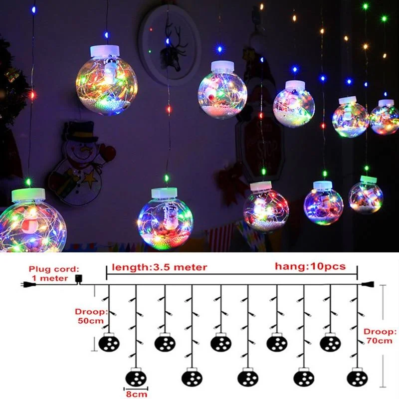 Curtains Christmas Ball LED String Lights