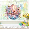 Diamond Painting Acrylic Single Side Drill Easter Egg Pendant Charms Kits for Adults Home Window Decor