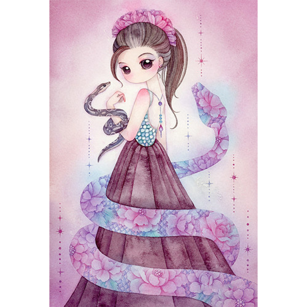 

Dress Moon Girl - Round Drill Diamond Painting - 30*40CM, 501 Original
