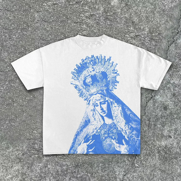 Vintage The Scriptures of the Blessed Virgin Mary Print 100% Cotton T-Shirt