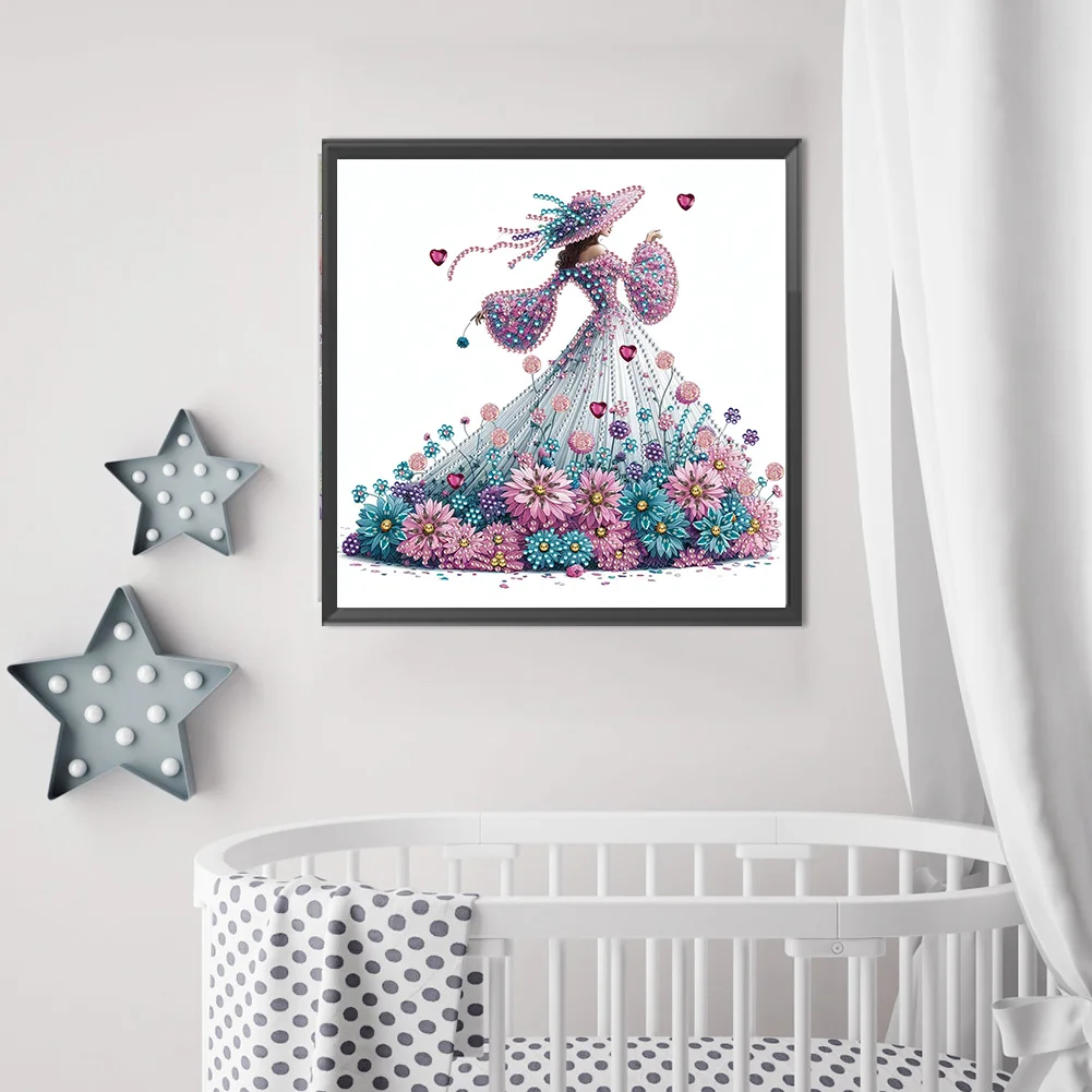 Diamond Painting - Partial Special Shaped Drill - Elegant Lady(Canvas|30*30cm)