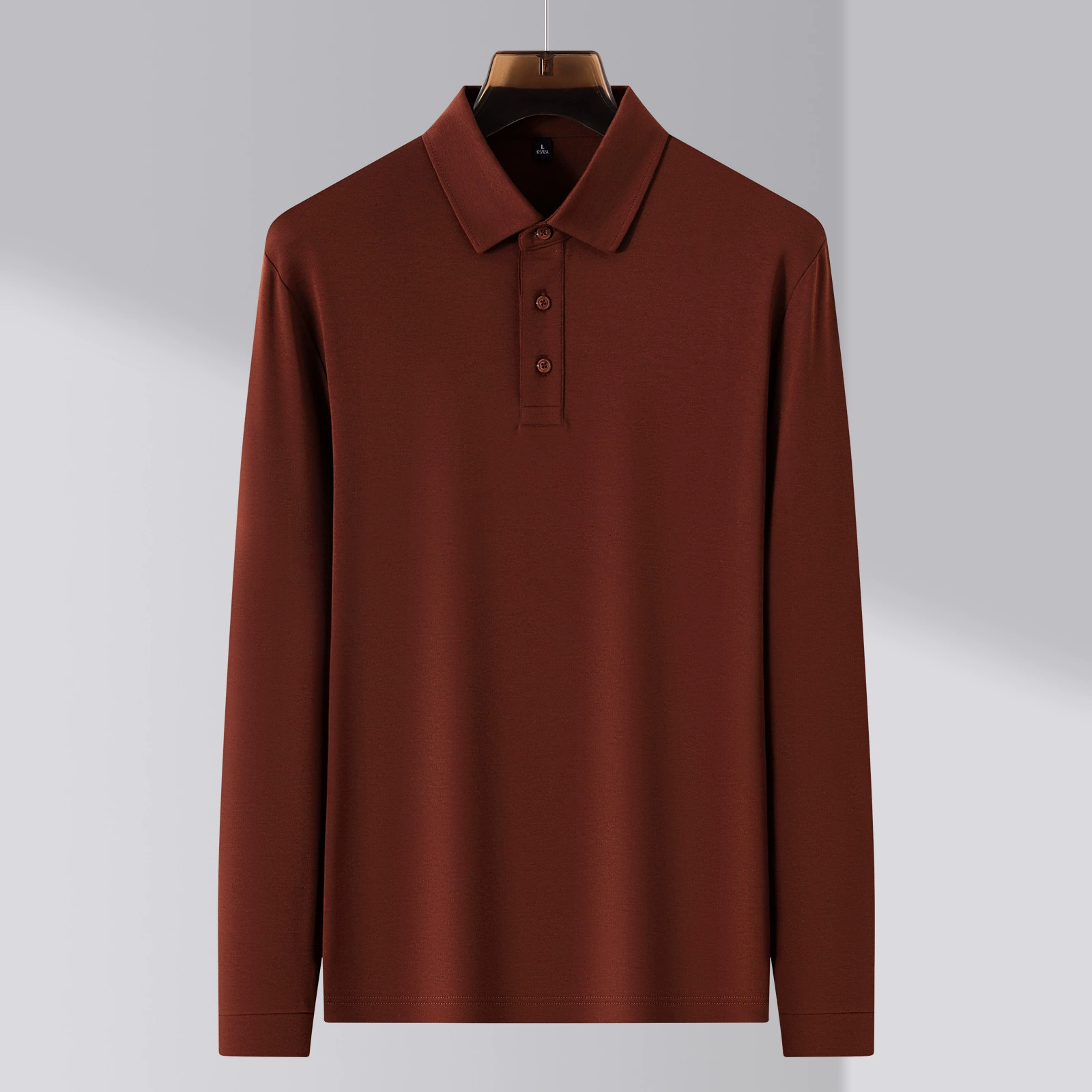 Men’s Autumn Long Sleeve Polo Shirt with Turn-Down Collar T-Shirt