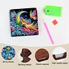 Wooden DIY Moon Fairy Diamond Painting Kit Note Box with 160 Papers for Office