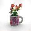 Cute Plant Fridge Magnets Mini Ceramic Vase Fridge Magnets Tiny 3D Plant Vase