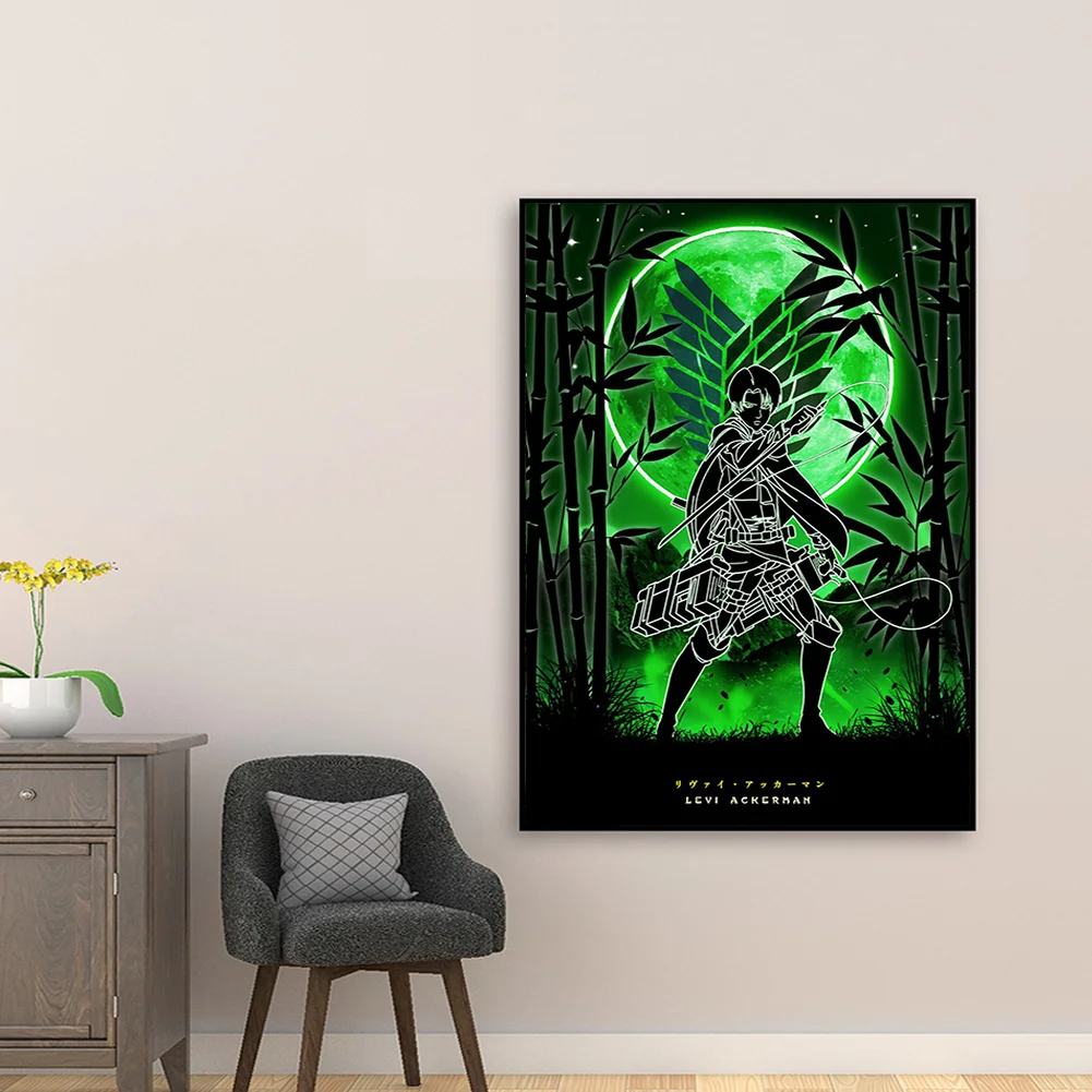 Full Round Diamond Painting 35*50cm - Attack On Titan - Silhouette