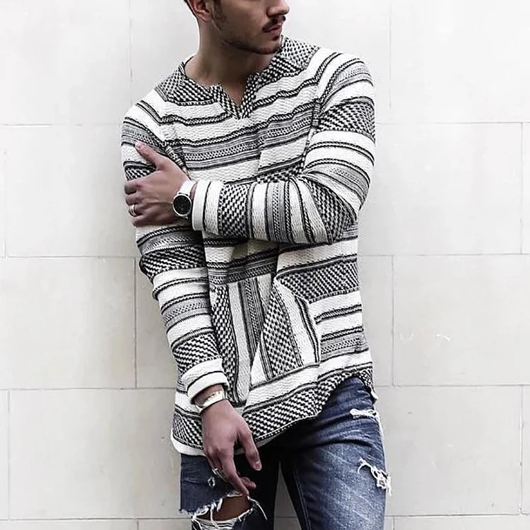 Long-sleeved Striped Loose Fashion T-shirt