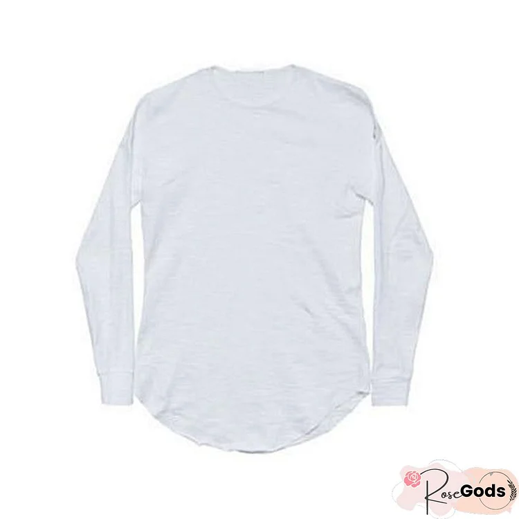 Plus Size Fashion Casual Slim Elastic Soft Solid Long Sleeve Men T Shirts Male Fit Tops Tee