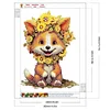 Diamond Painting-DIY Crystal Rhinestone Sunflower Fox