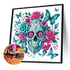 Diamond Painting-DIY Crystal Rhinestone Skull and Butterfly