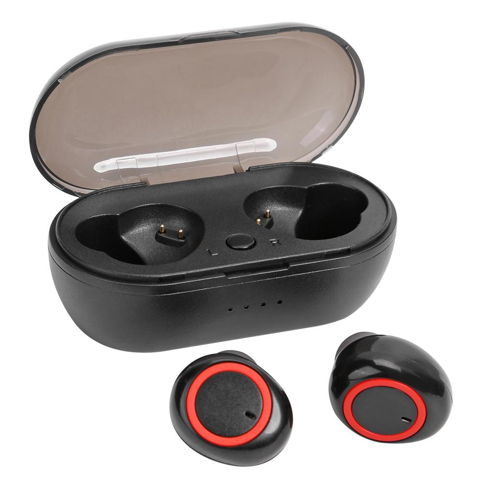 

TWS Wireless Bluetooth-compatible Earphones Stereo In-ear Earbuds Headset (Black Red), 501 Original