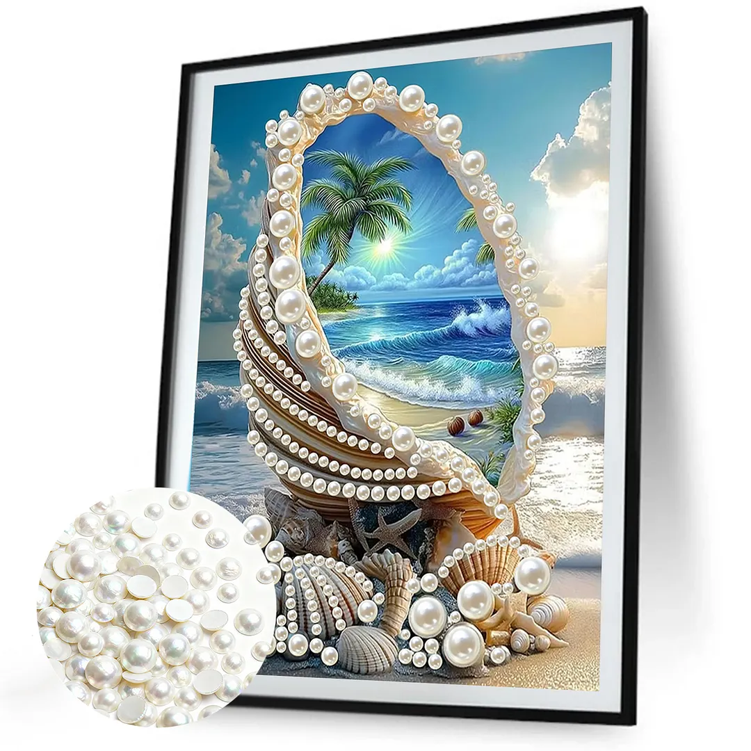 Pearl Diamond Painting Seascape Art 11.81x15.75in