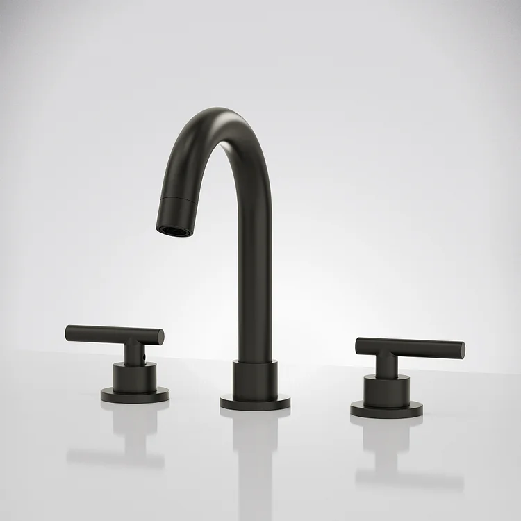 EVERSTEIN Two Handles Widespread Bathroom Faucet 8" Spout Height in Matte Black