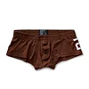 Men's sexy simple boxer briefs solid color button convex bag boxer briefs
