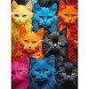 Diamond Painting-DIY Full Round Drill Colourful Cats