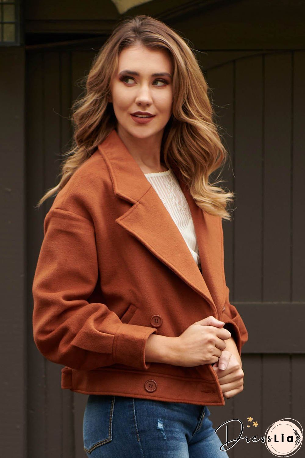 Normal Is Boring Buttons Lapel Pocketed Jacket